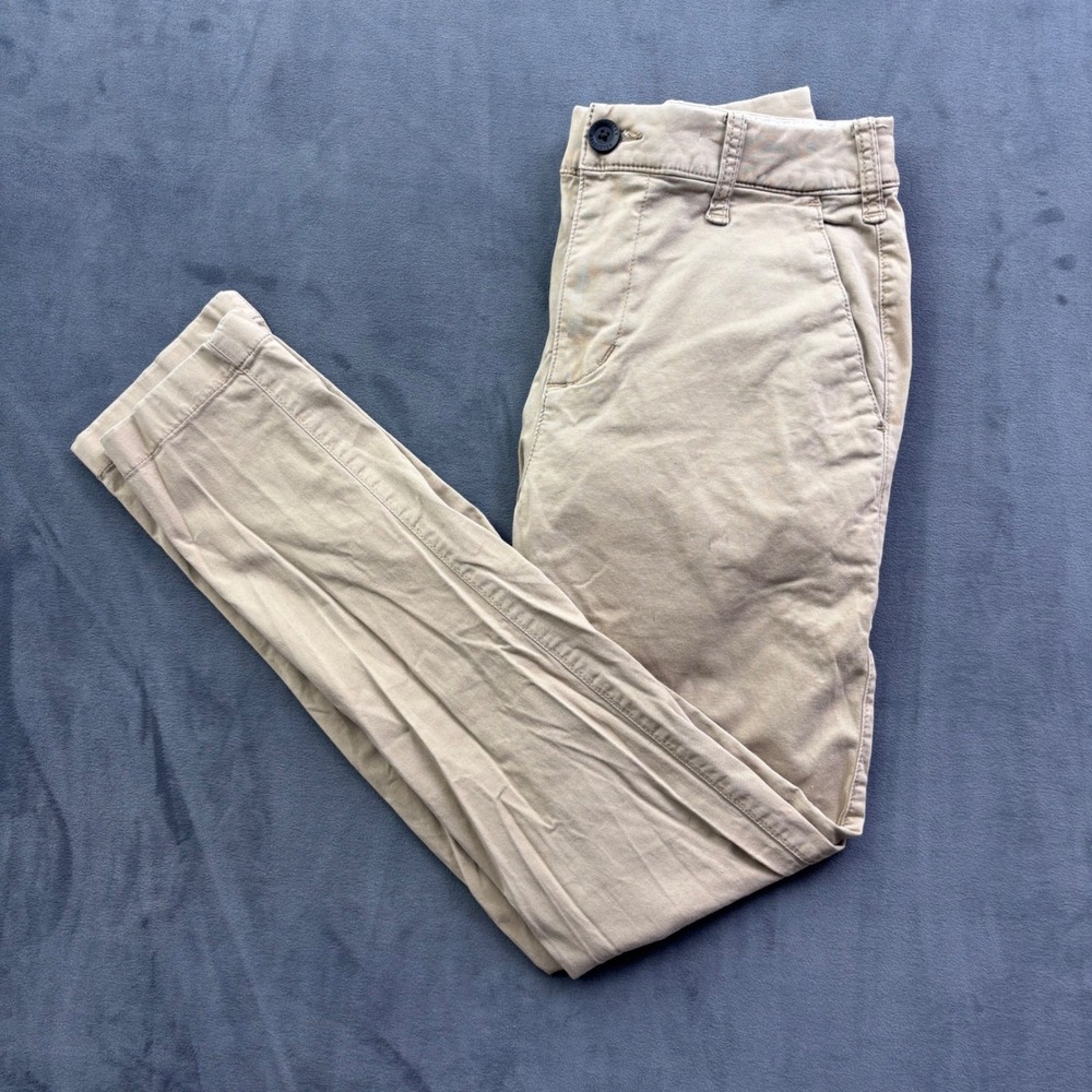 Hollister Skinny Chino Khaki Tan Epic Flex Pants Mens 28x30 Retro